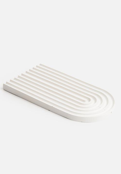 Terrazzo Home - Arch trinket tray- white