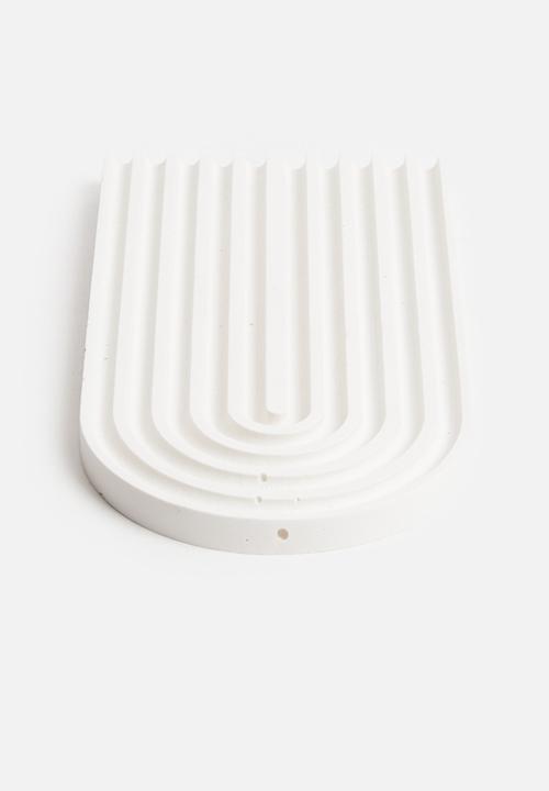 Terrazzo Home - Arch trinket tray- white