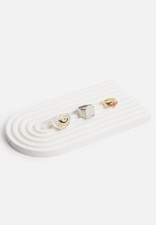 Terrazzo Home - Arch trinket tray- white