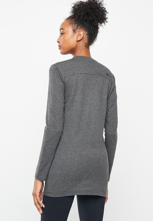 The North Face - W long sleeve simple dome tee-eu - tnf medium grey heather