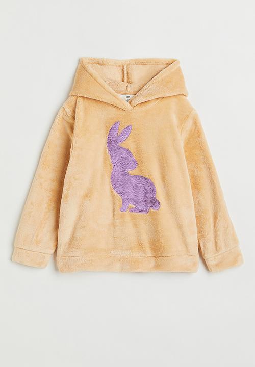H&M - Teddy hoodie - beige/rabbit