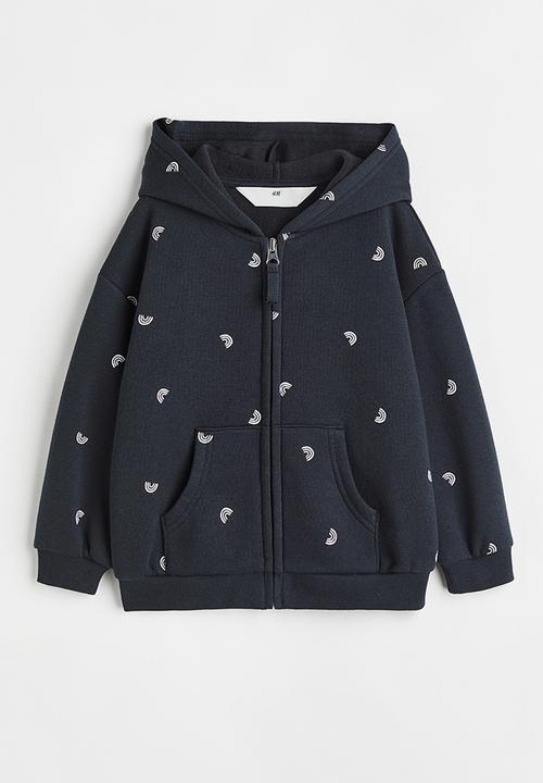 H&M - Zip-through hoodie - black/rainbows