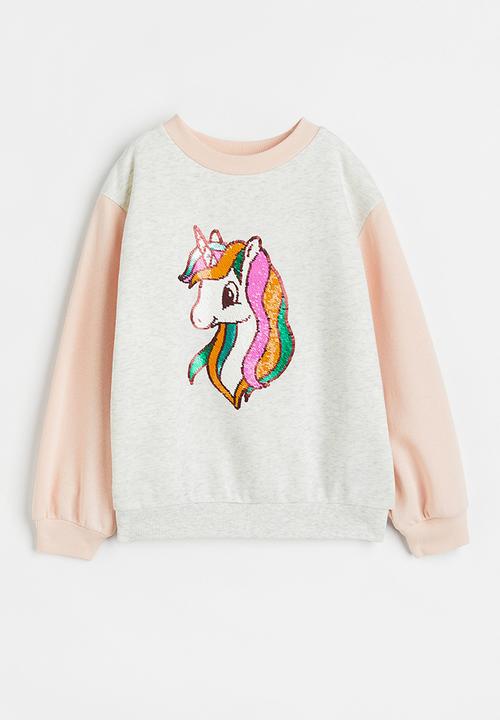H&M - Sweatshirt - light grey marl/unicorn