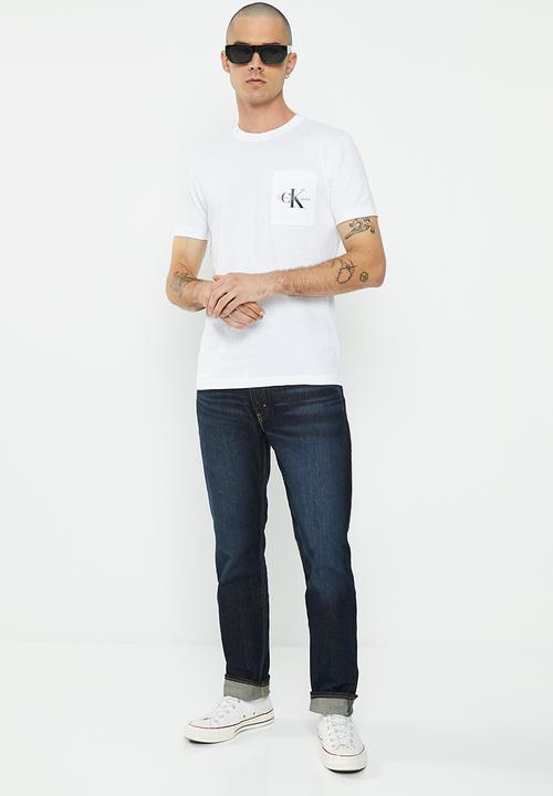 Calvin Klein - Core monologo pocket tee - white