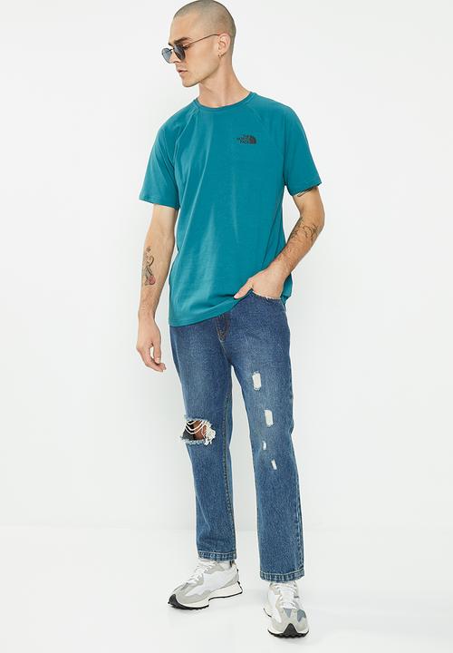 The North Face - Short sleeve north faces tee - blue coral-gravel