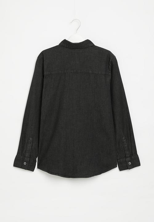 Levi’s® - Lvb acid wash denim button up - washed black