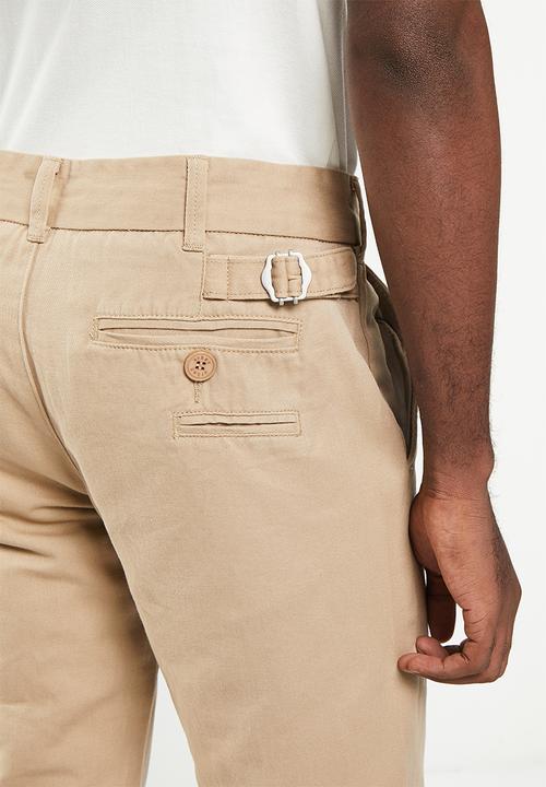 urban° - Mens urban cotton twill chino pants - travertine