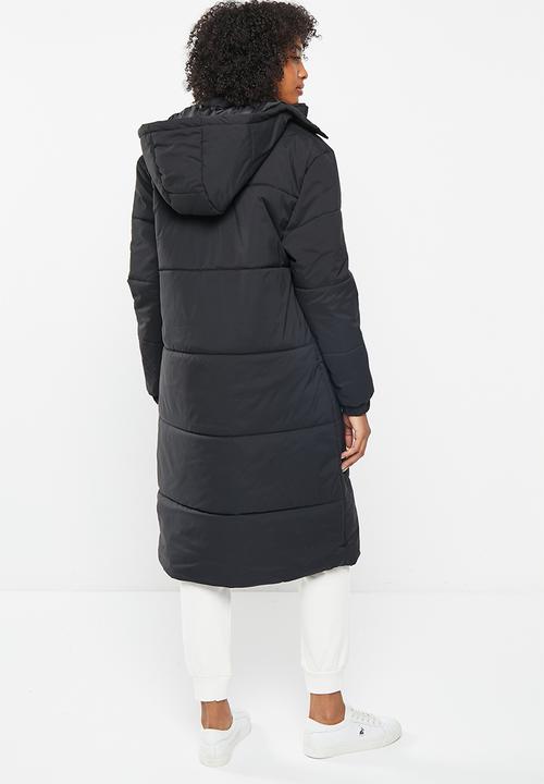 POLO - Wmn longline long sleeve puffer jacket - black