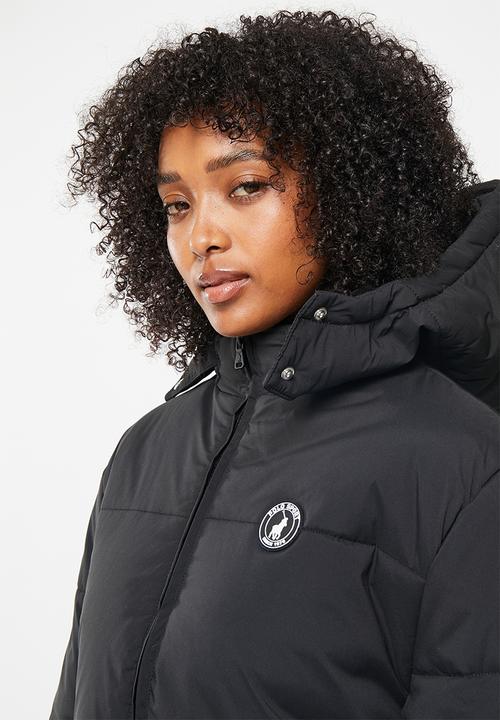 POLO - Wmn longline long sleeve puffer jacket - black
