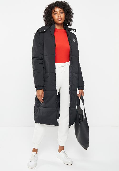 POLO - Wmn longline long sleeve puffer jacket - black