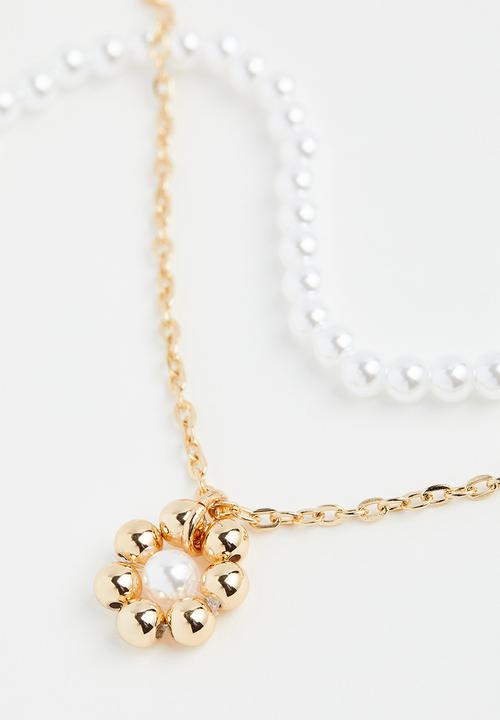H&M - Two-strand pendant necklace - gold-coloured