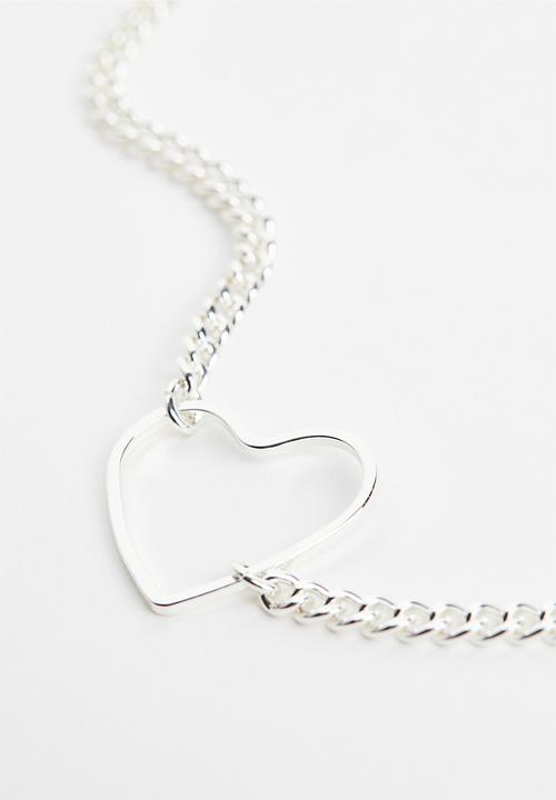 H&M - Short pendant necklace - silver-coloured/heart