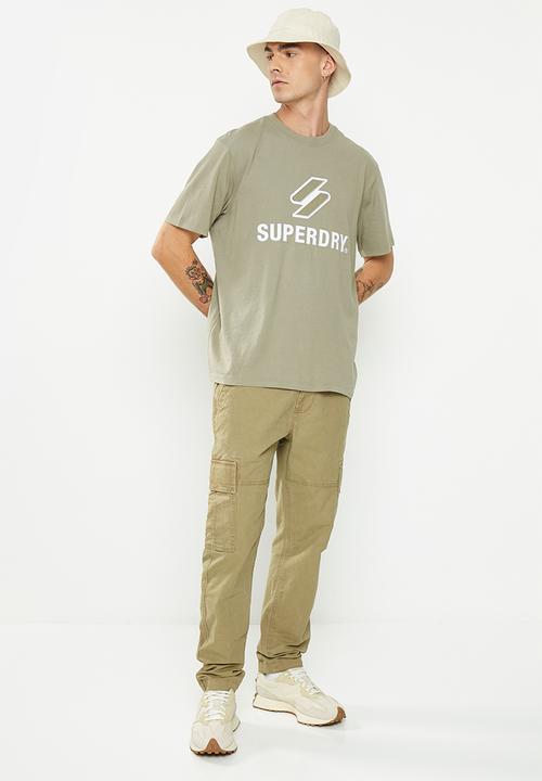 Superdry. - Code short sleeve stacked apq tee - light khaki