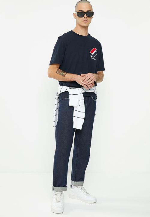 Superdry. - Code short sleeve classic apq tee - deep navy