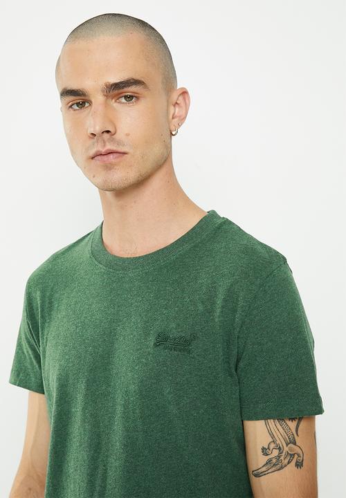 Superdry. - Vintage logo embroidered tee  - heritage pine green