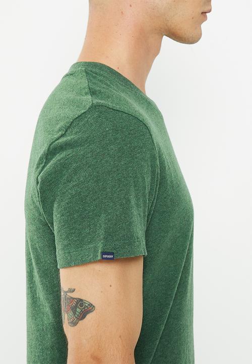 Superdry. - Vintage logo embroidered tee  - heritage pine green