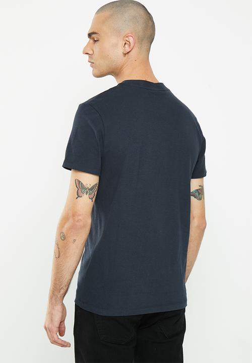 Superdry. - Vintage logo embroidered tee  - eclipse navy navy