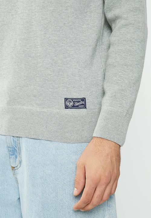 Superdry. - Vintage varsity crew - grey marl