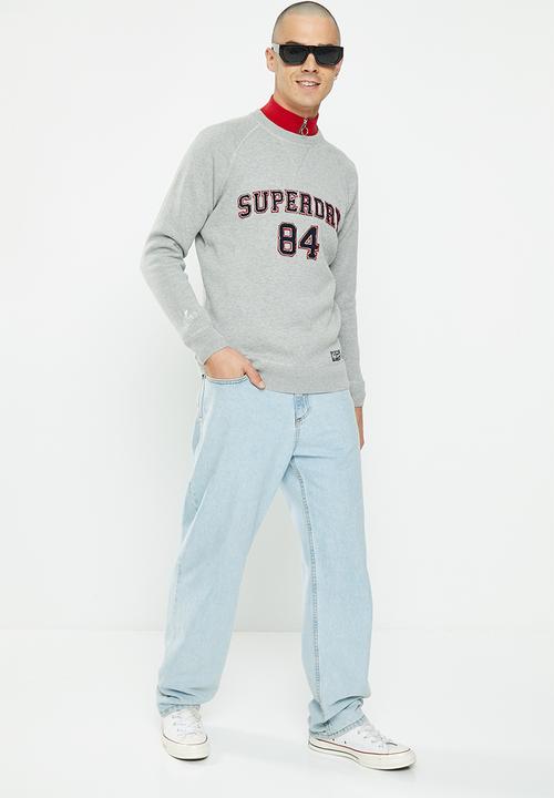 Superdry. - Vintage varsity crew - grey marl