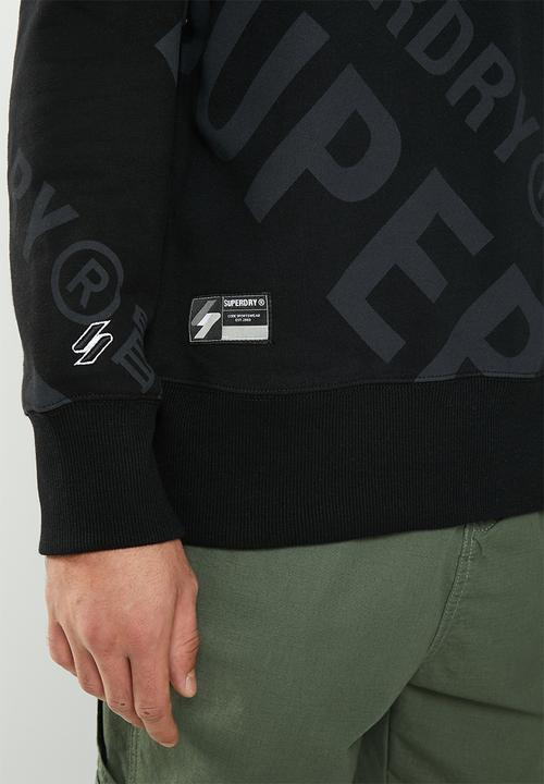 Superdry. - Code cl aop crew - black