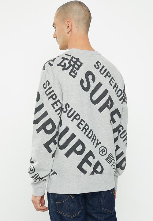 Superdry. - Code cl aop crew - grey marl