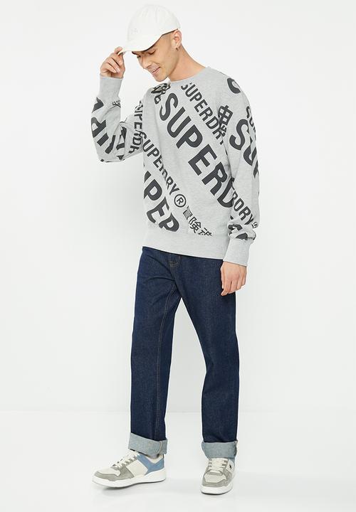 Superdry. - Code cl aop crew - grey marl