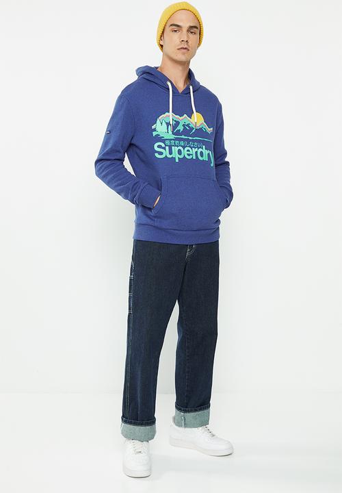 Superdry. - Vintage cl great outdoors hood - bright blue grit