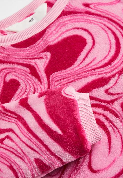 H&M - Fleece sweatshirt - pink/patterned