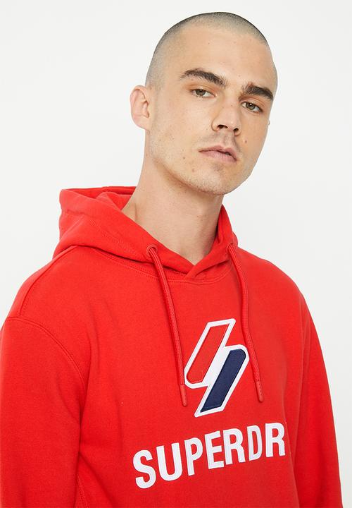 Superdry. - Code sl stacked apq hood - risk red