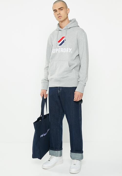 Superdry. - Code sl stacked apq hood - grey marl