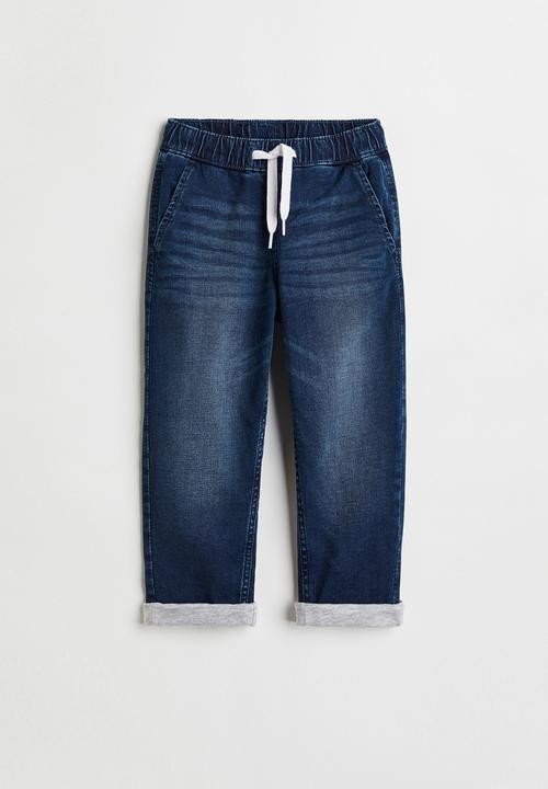 H&M - Lined denim joggers - dark denim blue