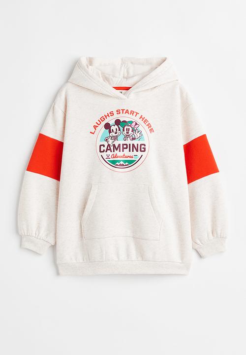 H&M - Hooded sweatshirt dress - light beige/minnie mouse