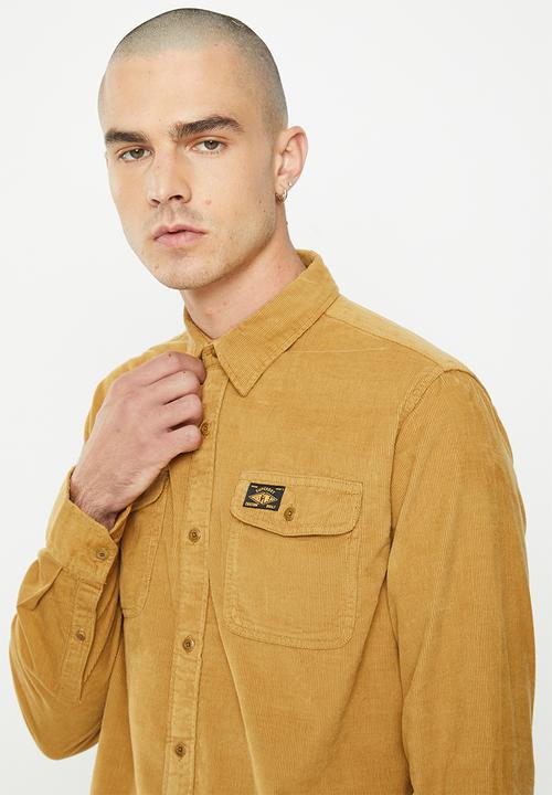 Superdry. - Trailsman cord shirt - mustard