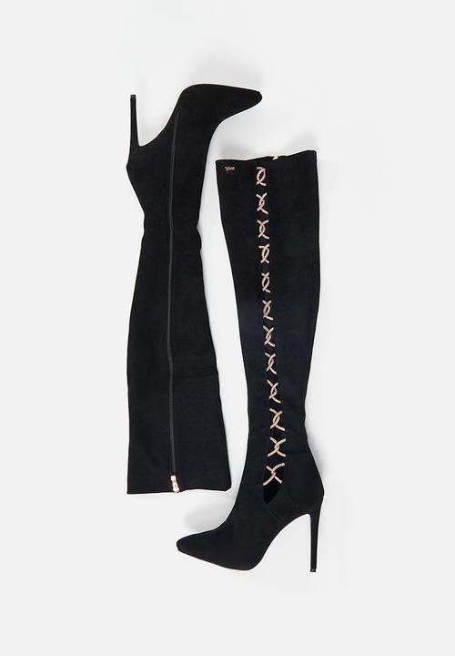 Plum - Giada stiletto boot - black
