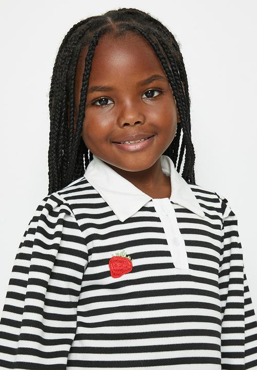 Pop Candy - Stripe golfer dress - black & white