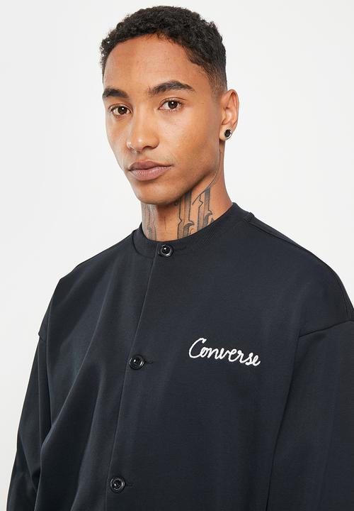 Converse - Chain stitch elevated cardigan - black