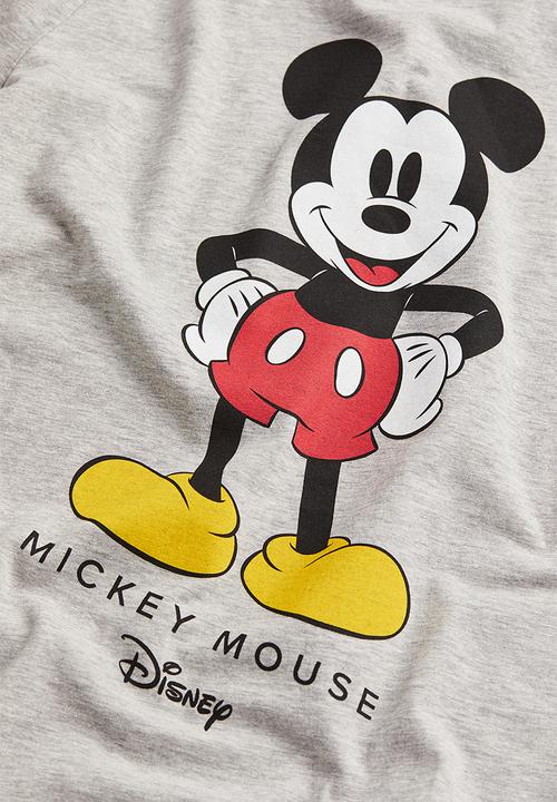 H&M - T-shirt with a motif - grey/mickey mouse