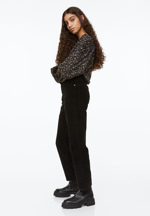 H&M - Slim corduroy trousers - black