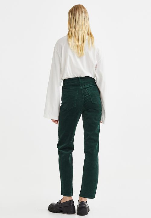 H&M - Slim corduroy trousers - dark green