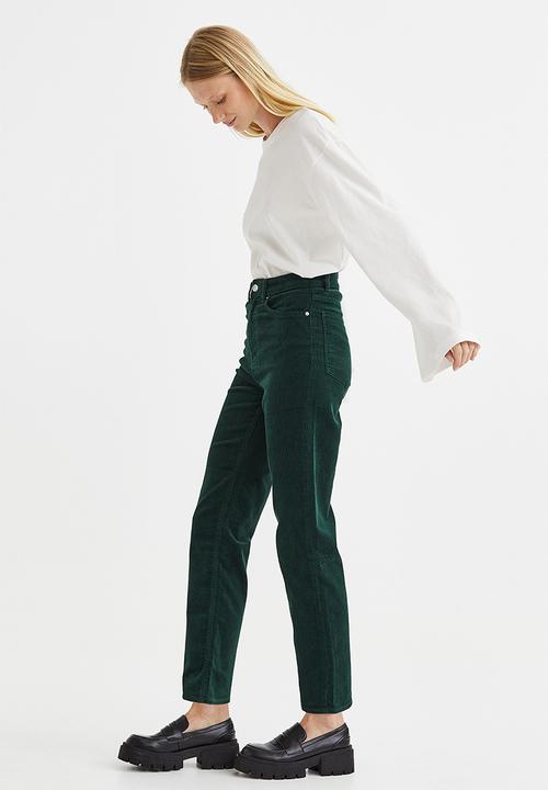 H&M - Slim corduroy trousers - dark green