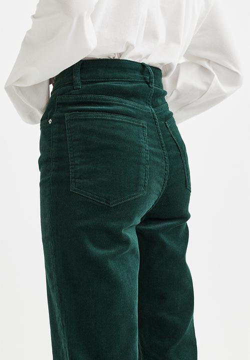 H&M - Slim corduroy trousers - dark green