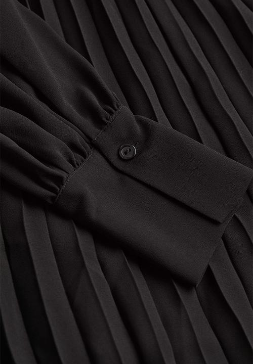 H&M - Pleated chiffon blouse - black