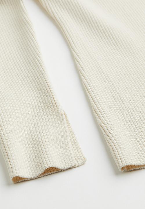 H&M - Rib-knit top - light beige
