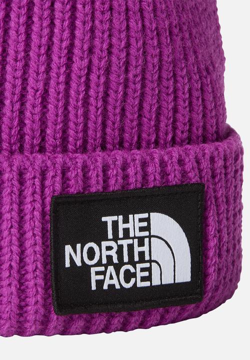 The North Face - TNF logo box cuffed beanie - purple cactus flower (lv1)