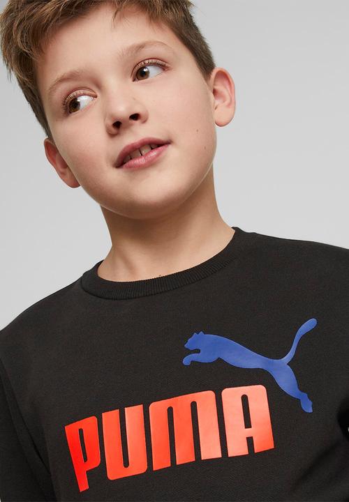 PUMA - Ess+ 2 col big logo crew  fl b - puma black-warm earth