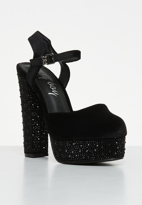 SISSY BOY - Love so high embellished platform heel - black