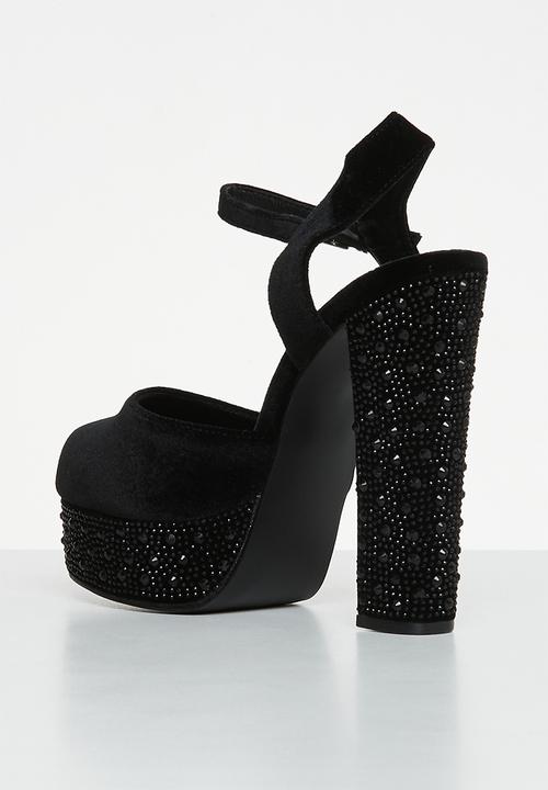 SISSY BOY - Love so high embellished platform heel - black