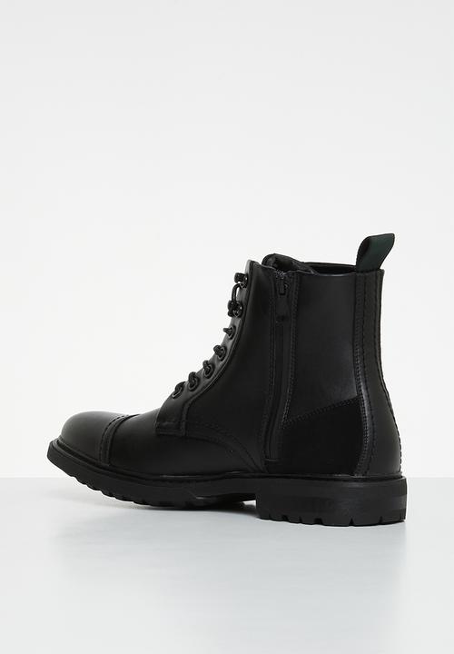 Steve Madden - Elija eco leather/suede lace-up boot - black