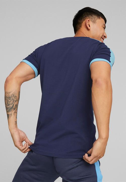 PUMA - Manchester City F.C. ftblHeritage T7 tee - puma navy-team light blue