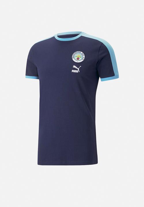 PUMA - Manchester City F.C. ftblHeritage T7 tee - puma navy-team light blue